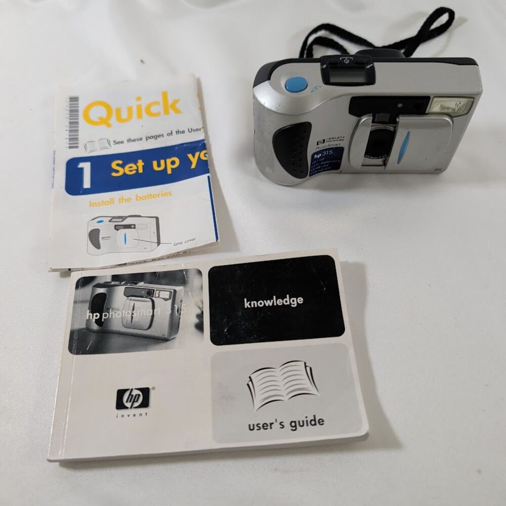 HP PhotoSmart 315 2.1MP Vintage Digital Camera C8452A Tested Working Manuals
